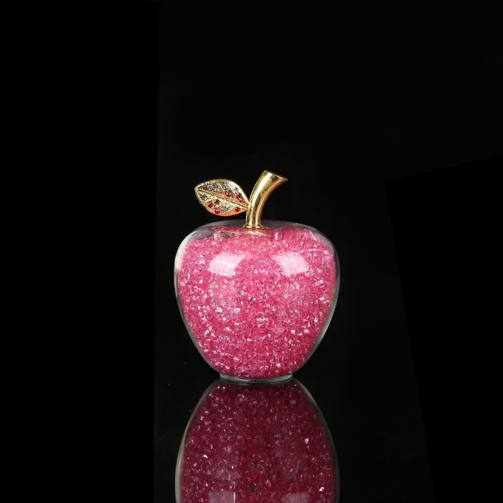 DecorBites™ Glaze Crystal Apple Paperweight Figurine Collection for Home Office Decor