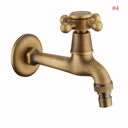 صنبور حمام سباحة صغير من DecorBites™‎ من النحاس العتيق يُثبت على الحائط مزود ببابين