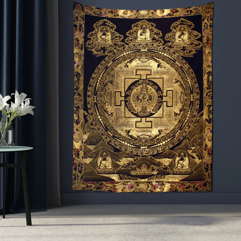 Dragon Totem Tarot Tapestry Wall Hanging Mandala Witchcraft Boho Hippie Bed Sheet Decobites Tarot Tapestry