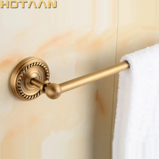DecorBites™ Brass Single Towel Bar in Antique Finish for Stylish Bathroom Décor