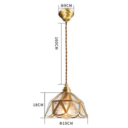 DecorBites™ Japanese Vintage Glass Copper LED Pendant Lamp for Bedroom, Bar, Cafe