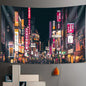 Decobites Tokyo Nightlife Tapestry: Japanese Wall Hanging Bohemian Decorative Sheet