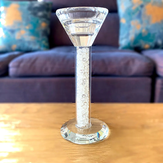Portavelas de cristal con forma de diamante DecorBites™ para decoración del hogar