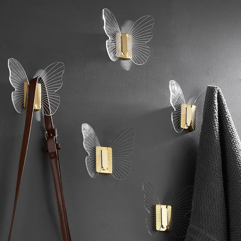 DecorBites™ Butterfly Acrylic Towel Hook: Wall Mounted, Bathroom & Door Towel Holder