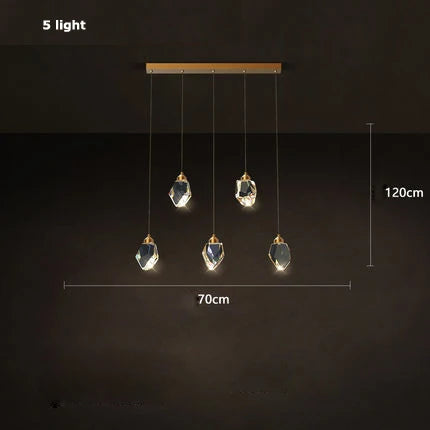 Lámpara de araña redonda de cobre cristal DecorBites™: Elegante lámpara colgante LED para comedor