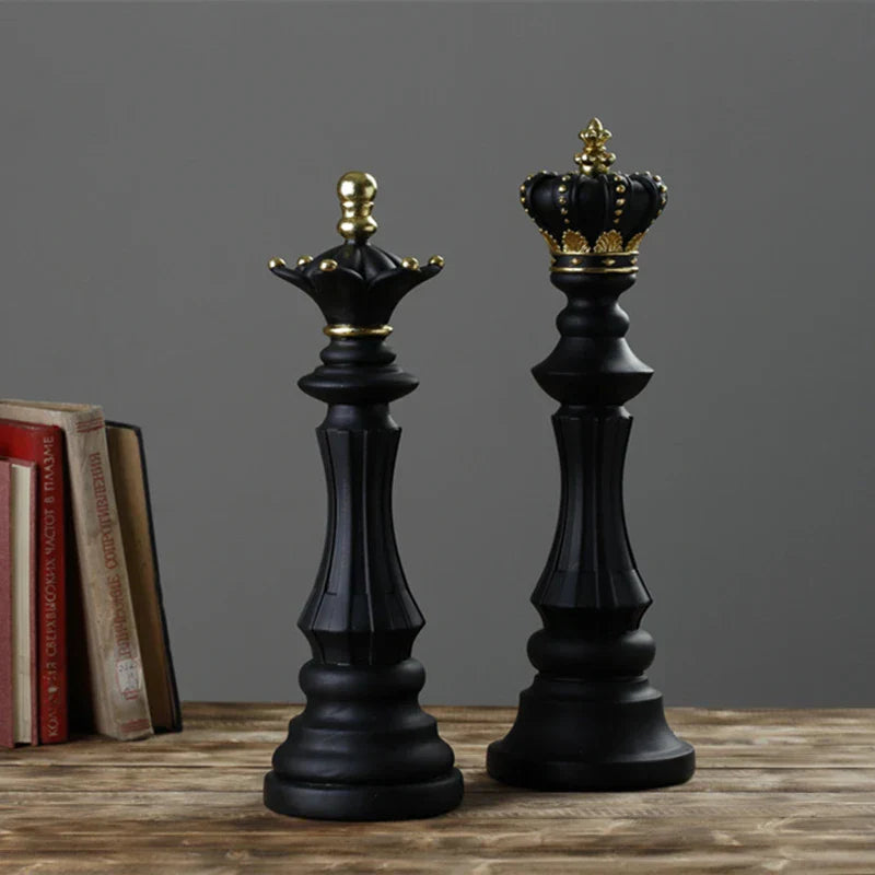 DecorBites™ Chess Pieces Figurines: The Queen's Gambit Decor for Home & Office