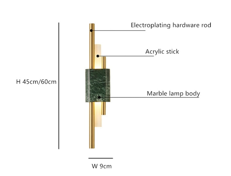 Moderne Marmor LED Wandlampe für Wohnzimmer, Schlafzimmer und Badezimmer