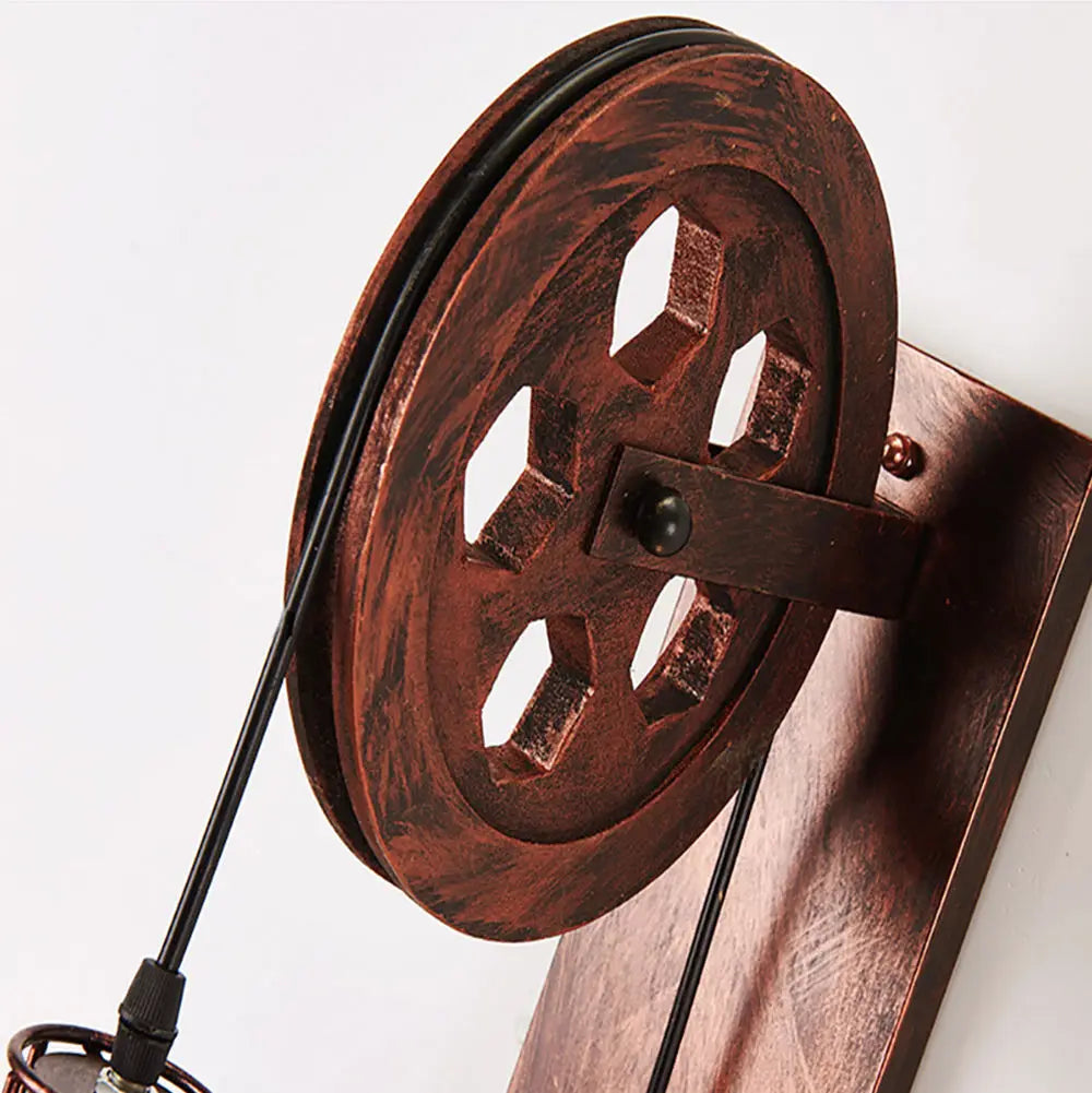 Metal Pulley Wall Sconce
