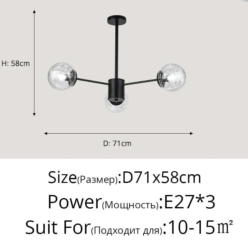 DecorBites™ Glass LED Chandeliers: Modern Dining Room Bedroom Living Room Pendant Lights