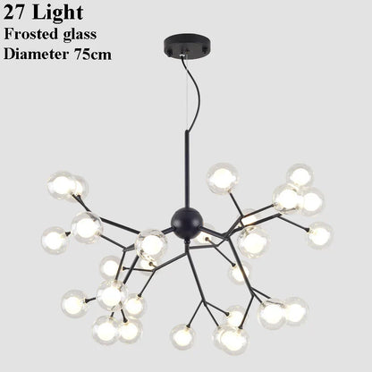 ثريا DecorBites™‎ LED على شكل كرة زجاجية على شكل يراعة شجرة بإضاءة صناعية سوداء