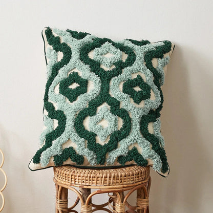 DecorBites™ Blue Tufted Geometric Boho Style Cushion Cover 45x45cm for Home Decor