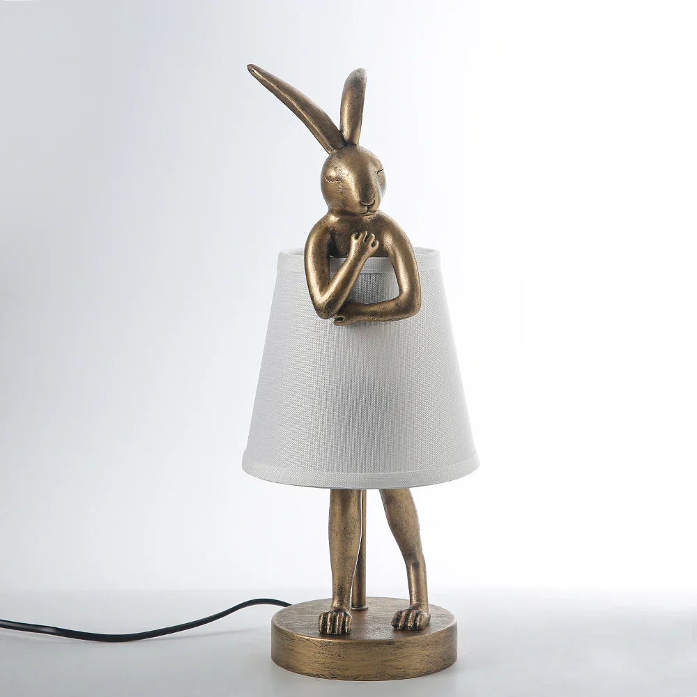 DecorBites™ Bathing Rabbit Resin Table Lamp for Living Room and Bedroom Decor
