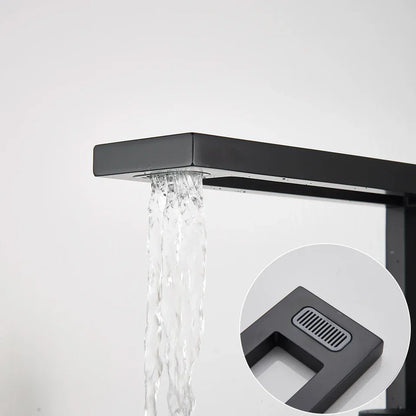 صنبور حوض أسود من DecorBites™: خلاط حمام نحاسي لحوض السفينة، ماء بارد وساخن