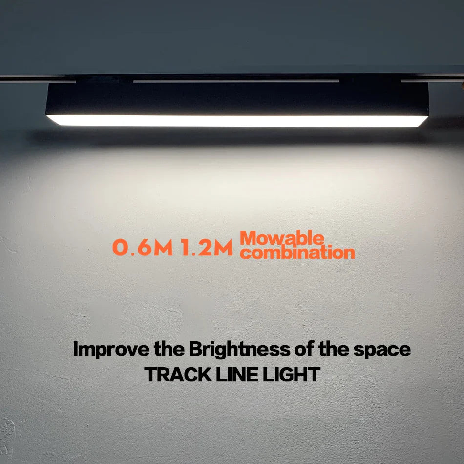 DecorBites™ 60cm LED Track Light 20W - Creative Linear Strip for Office, Store, Mall, Exhibition