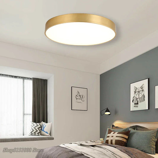 DecorBites™ Gold Acrylic LED Ceiling Light - Modern Ultra-Thin Surface, Nordic Design