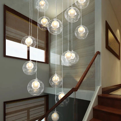 DecorBites™ Bubble LED Chandelier: Modern Art Glass Ball Lighting for Home, Hotel, Hallway