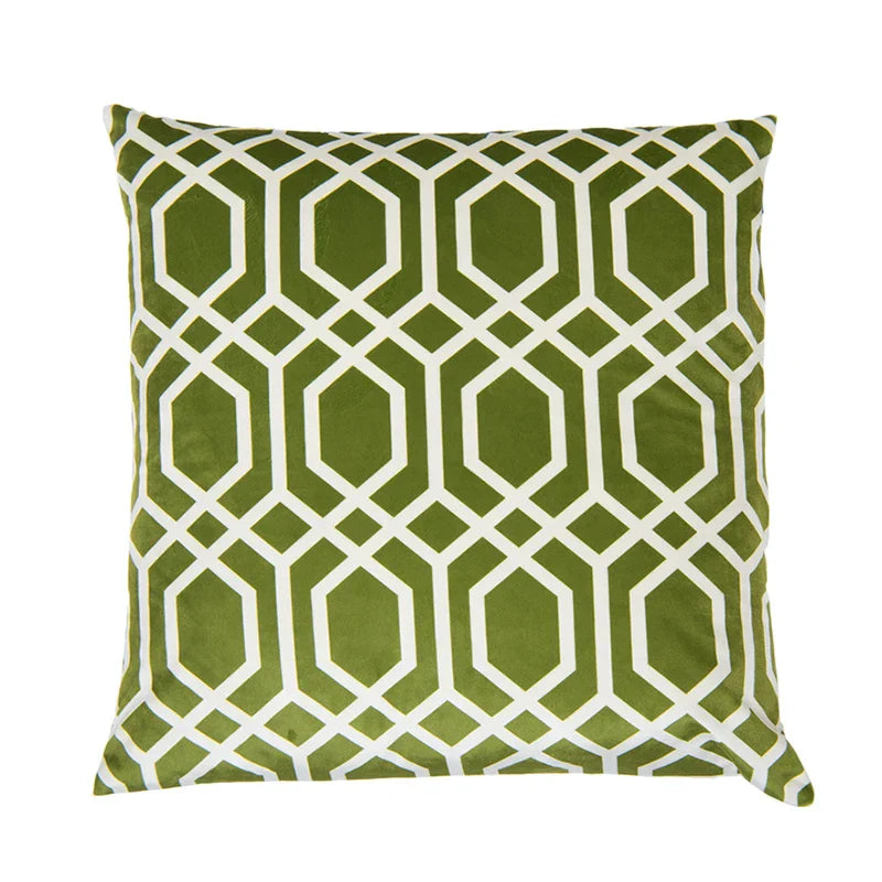 Funda de cojín DecorBites™ con estampado geométrico entrelazado en terciopelo - Decoración moderna nórdica para sofá, 50x50 cm