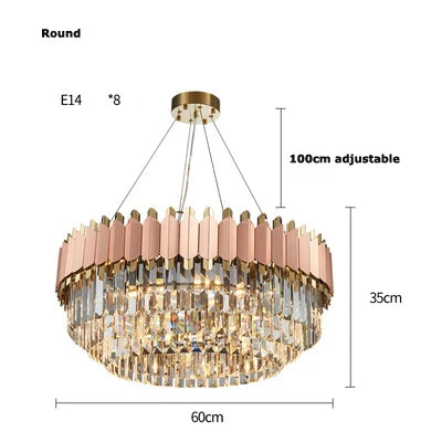 DecorBites™ E14 LED Crystal Stainless Steel Rose Gold Pendant Lights
