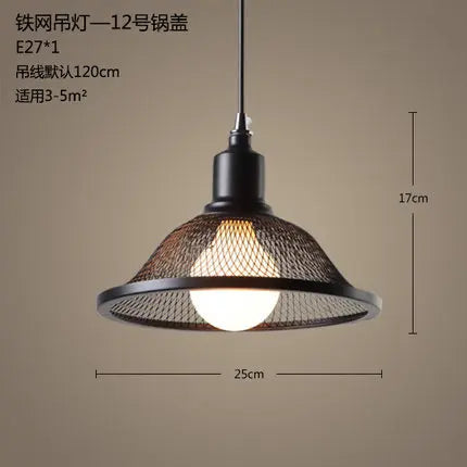 DecorBites™ Industrial Birdcage Chandelier: Retro Iron Net Hanging Lamp for Creative Home Lighting