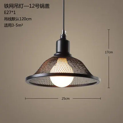 DecorBites™ Industrial Birdcage Chandelier: Retro Iron Net Hanging Lamp for Creative Home Lighting