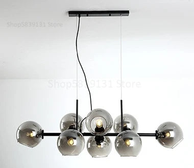 DecorBites™ Gray Glass Pendant Lights: Modern Nordic Loft Rustic Chandelier for Kitchen Bar Dining by DecorBites™