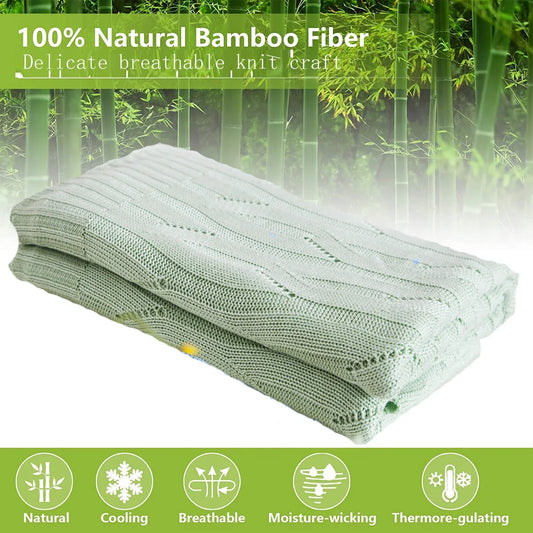 DecorBites™ Bamboo Knitted Cooling Blanket - Queen Size