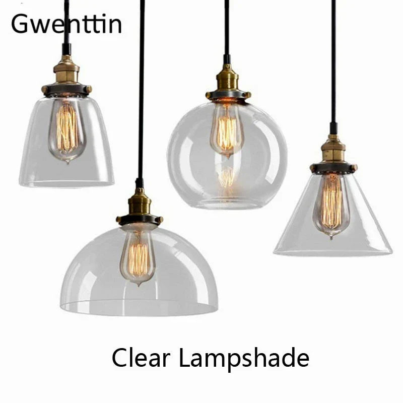 DecorBites™ Industrial Glass Pendant Light for Modern Home Decor