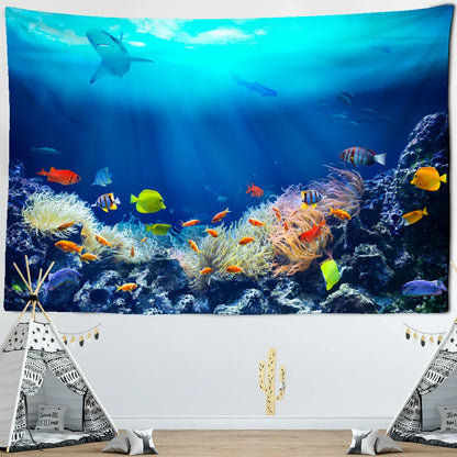 Decobites Sea Fish Coral Animal Tapestry Home Decor Wall Hanging Beach Towel