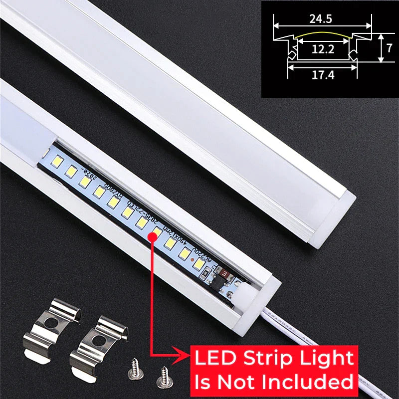 DecorBites™ LED Aluminum Profiles Corner Channel with Transparent/Milky Diffuser for Strip Lights