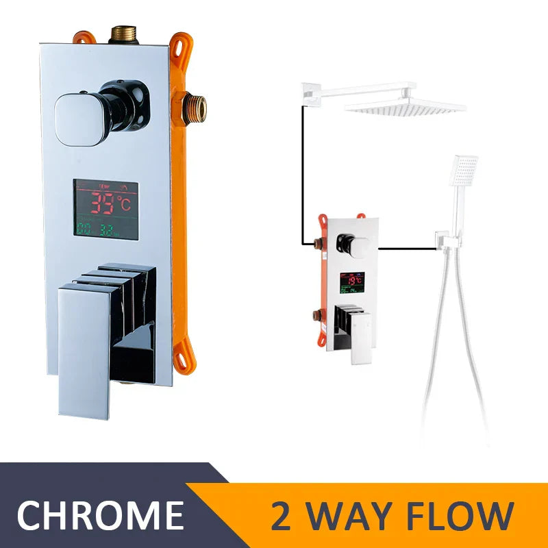 DecorBites™ Digital Shower Mixer with Intelligent Display Control - Chrome Finish