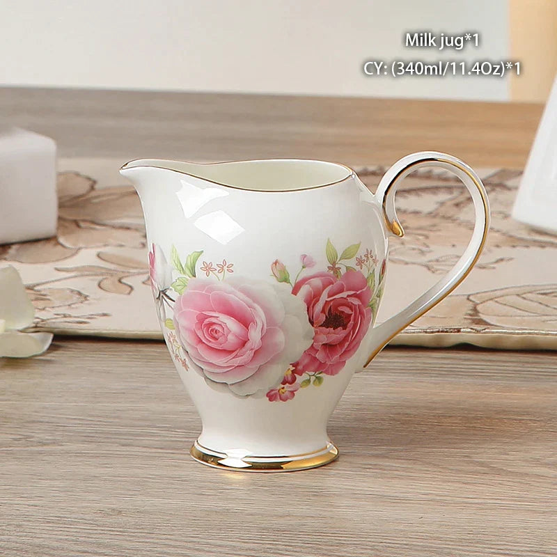Jarra de leche DecorBites™ de porcelana fina: elegante jarra de cerámica para crema, té, café o espresso.