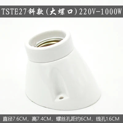 DecorBites™ Ceramic E27 Lamp Bulb Holder Base, Table Ceiling Fitting Socket Lampholder