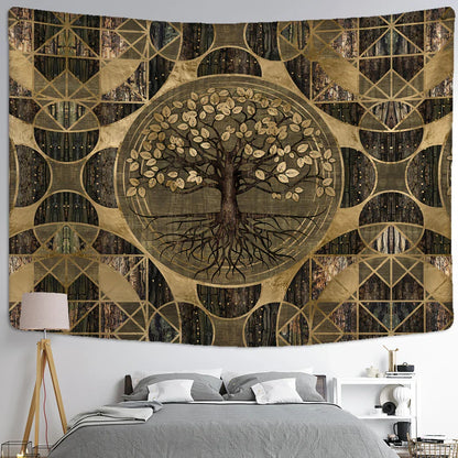 Decobites Viking Tree of Life Tapestry Wall Hanging Bohemian Hippie Home Decor