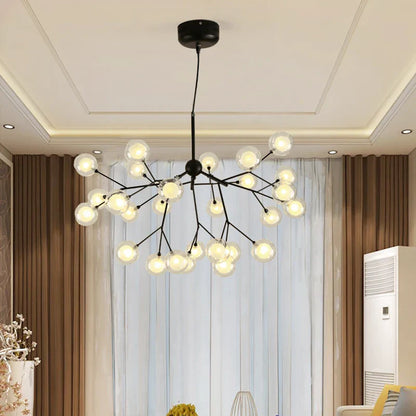 ثريا DecorBites™‎ LED على شكل كرة زجاجية على شكل يراعة شجرة بإضاءة صناعية سوداء