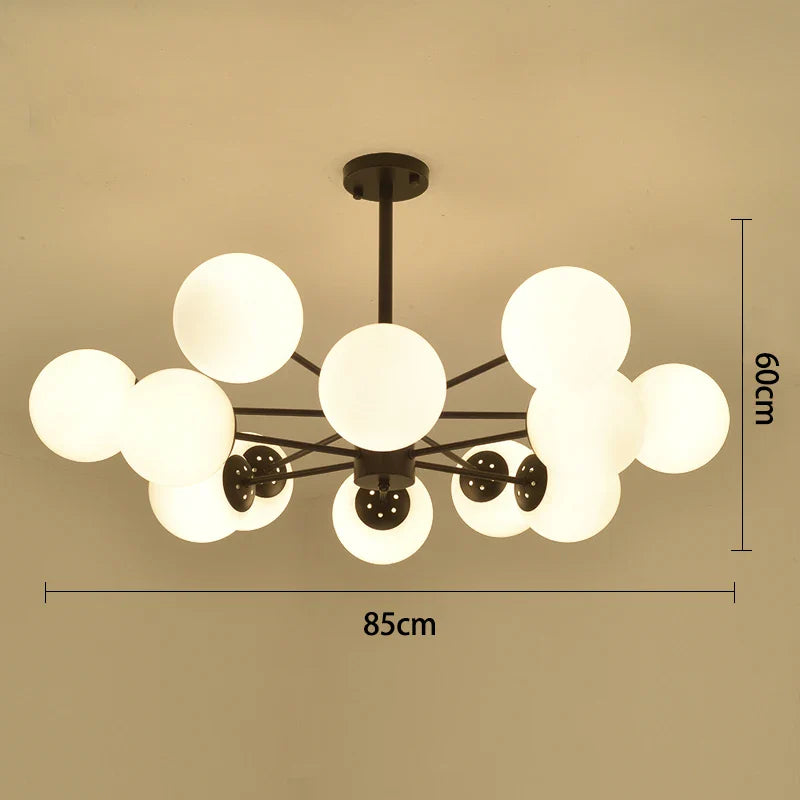 مصباح معلق من الزجاج باللونين الأسود والذهبي من DecorBites™ لغرفة المعيشة وغرفة النوم والمطعم