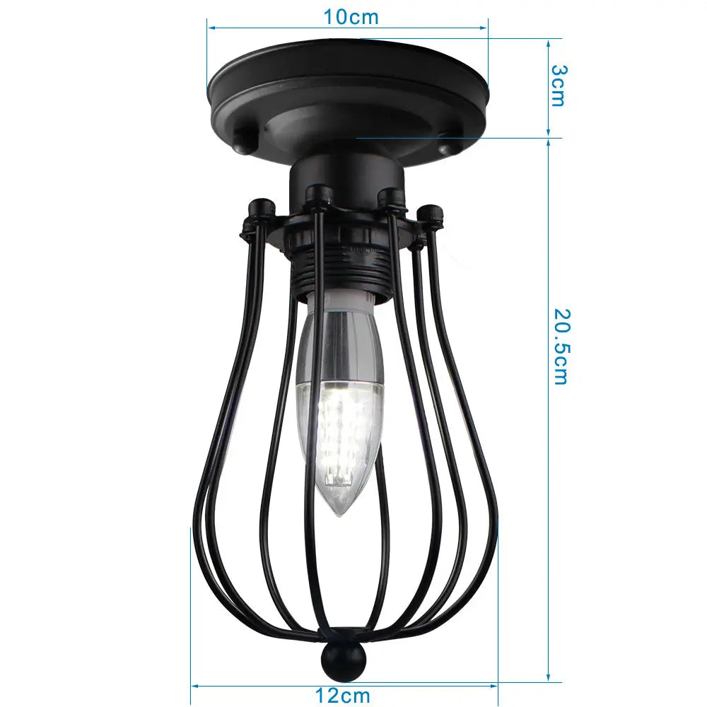 DecorBites™ Adjustable Industrial Wall Light Rustic Wire Metal Cage Sconce