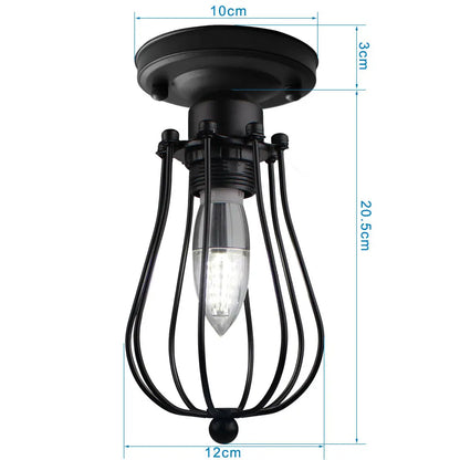 DecorBites™ Adjustable Industrial Wall Light Rustic Wire Metal Cage Sconce