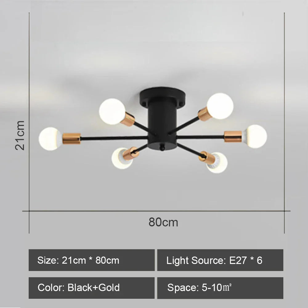 DecorBites™ LED Metal Chandeliers for Living Room - Stylish Ceiling Light for Home Decor