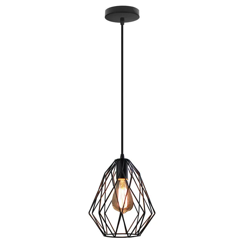Lámpara colgante de jaula de metal de hierro Decorbites™ luz de techo industrial vintage