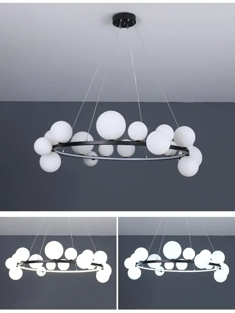 DecorBites™ Modern LED Glass Chandelier with Adjustable Cord
