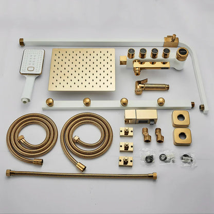 مجموعة صنابير دش DecorBites™ ذات الخمس وظائف مع رأس دش مطري، ودش يدوي، وصنبور حوض استحمام