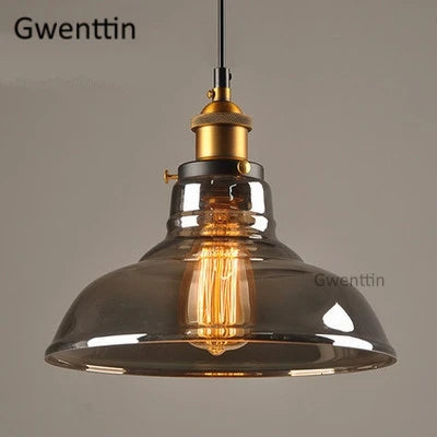 DecorBites™ Industrial Glass Pendant Light for Modern Home Decor