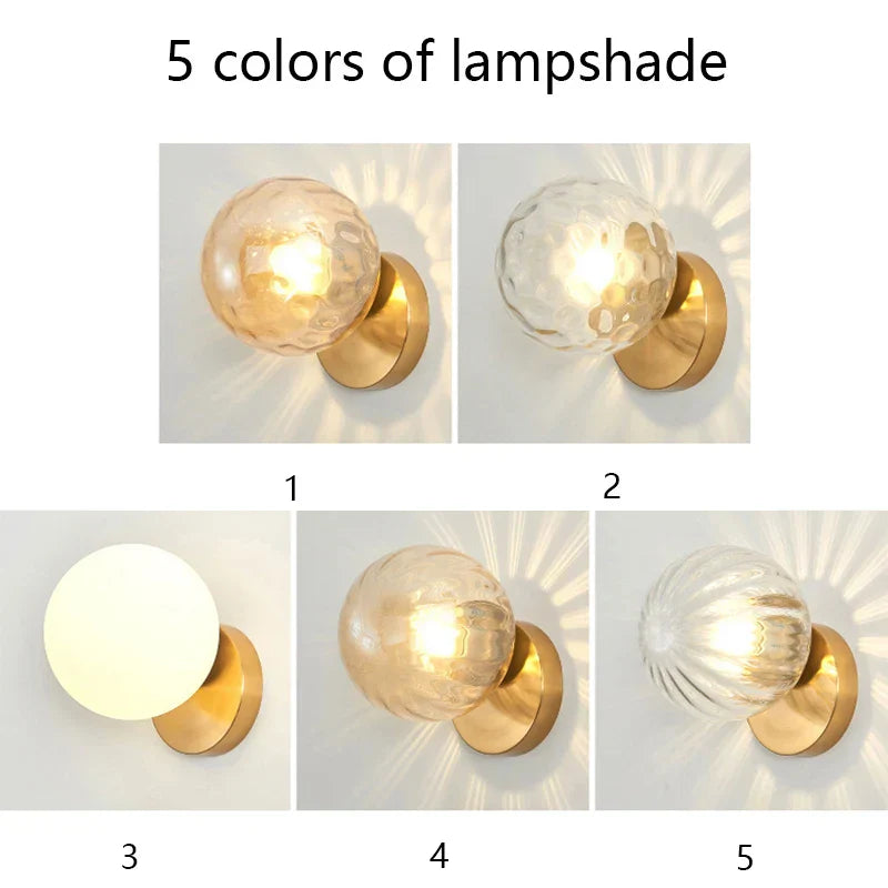 Lámpara de pared de bola de cristal DecorBites™: Estilo nórdico minimalista moderno, iluminación de lujo para el dormitorio