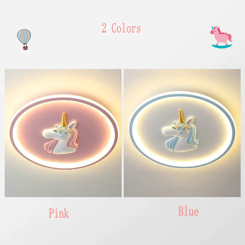 DecorBites™ Cartoon Kids Ceiling Lights Remote Control Chandelier 56W Blue Pink 220V