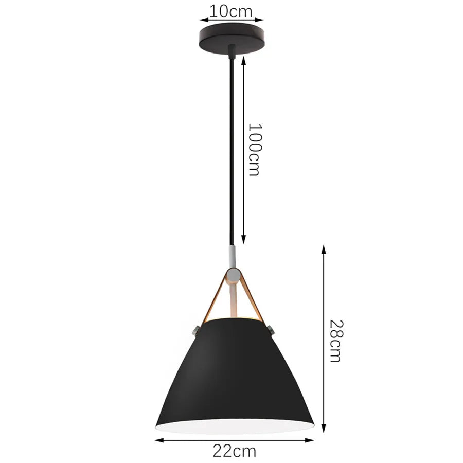 DecorBites™ Leather and Iron Finish Pendant Light Fixture for Kitchen Dinning Living Room