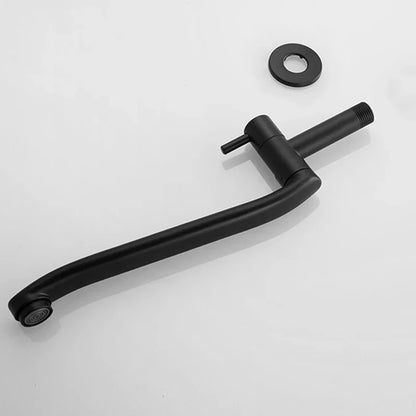 صنبور مطبخ دوار من الفولاذ المقاوم للصدأ باللون الأسود من DecorBites™، يدور 360 درجة، مثبت على الحائط