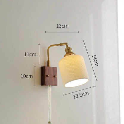 Lámpara de pared LED con bola de cerámica DecorBites™ con interruptor de cadena para sala de estar