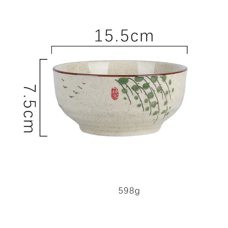 DecorBites™ 6/7 Inch Ceramic Ramen Bowl - Large Soup Noodle Bowl for Kitchen and Hotel Use