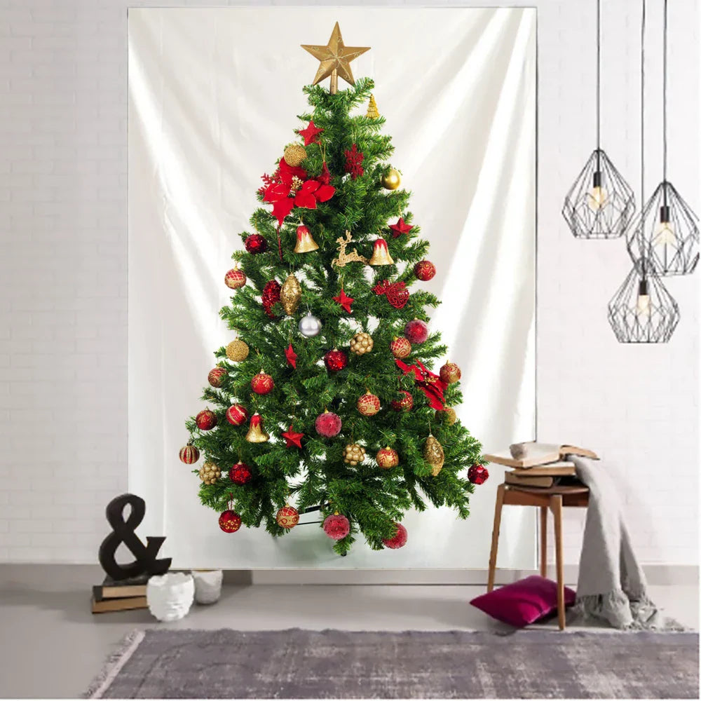 Decobites Christmas Tree Tapestry Wall Hanging Ornament for Festive Home Decor