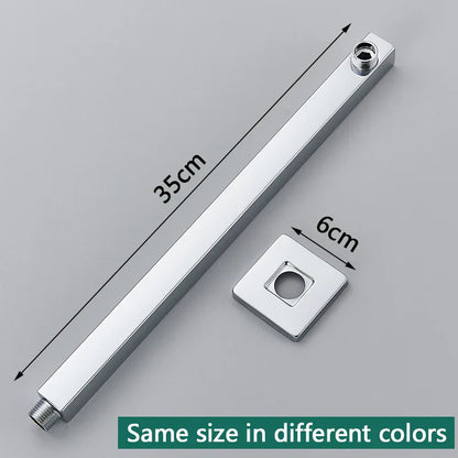 DecorBites™ Gold Stainless Steel Shower Arm & Head Holder Wall Mount Fixed Pipe